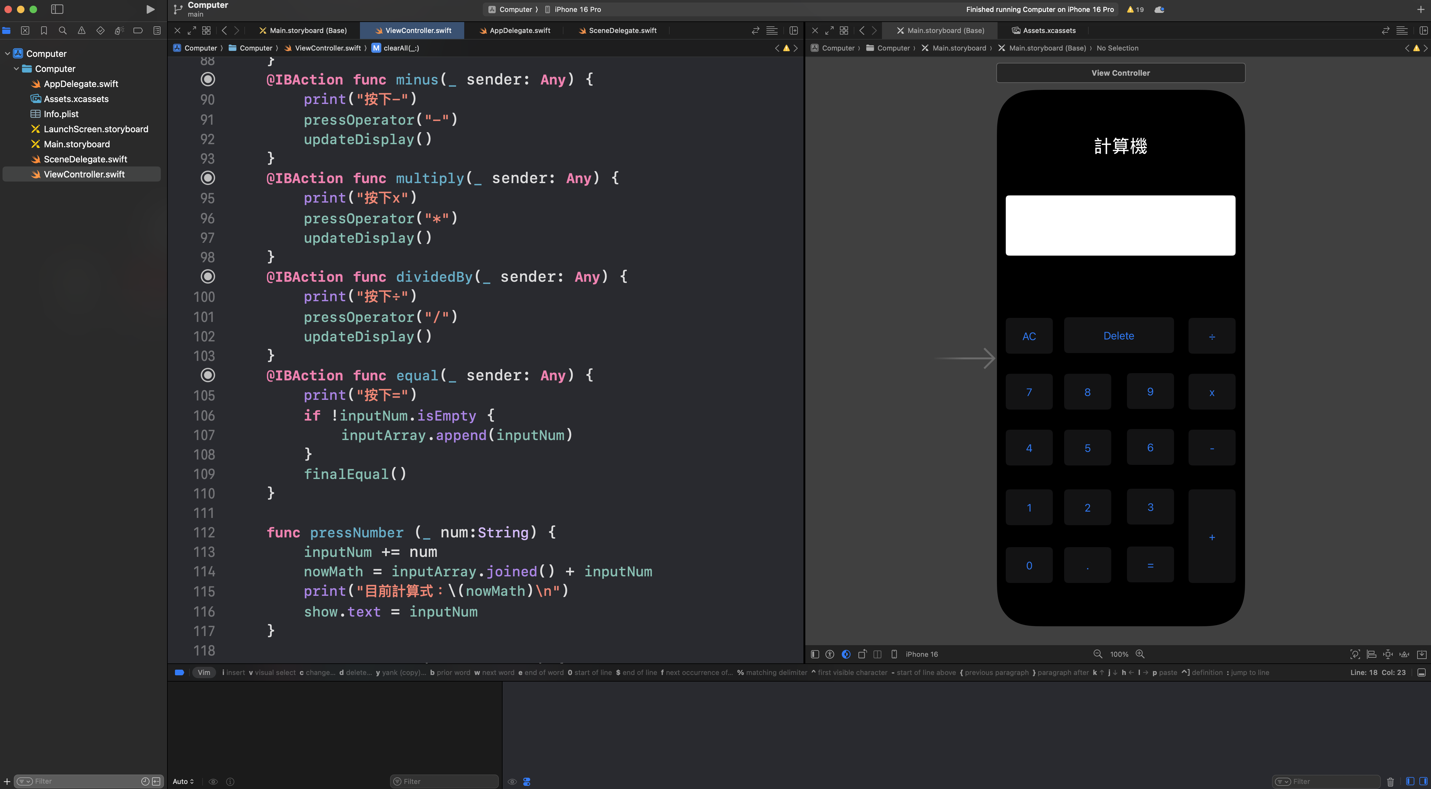 Xcode Interface Screenshot